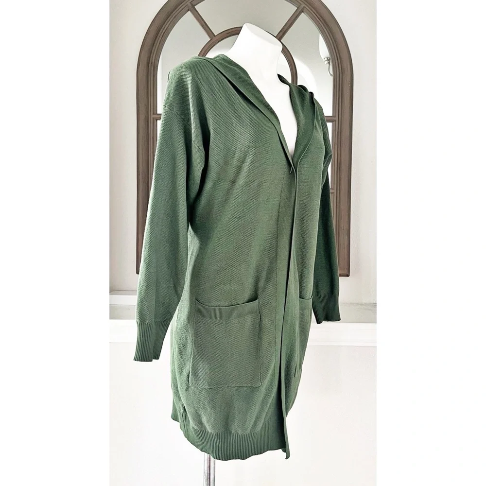 NWT Merokeety Long Cardigan w/Pockets Open Front in Olive, Size S New w/Tag